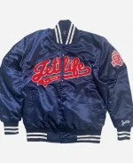 Jet Life Home Plate Satin Jacket -Navy
