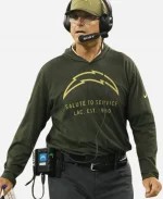 Jim Harbaugh Chargers 2025 Salute to Service Hoodie