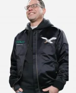 Joshua David Shapiro Philadelphia Eagles Black Bomber Jacket