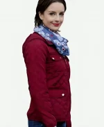 Kacey Rohl The Wedding Veil Movie Inspiration Lily Quilted Maroon Hooded Jacket