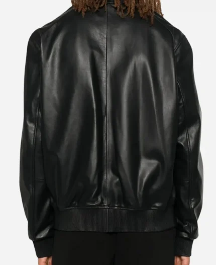Karl Lagerfeld Black Zipper Leather Jacket