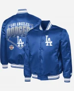 Los Angeles Dodgers Starter Home Plate Printed Graphic Satin Blue Full-Snap Varsity Jacket 