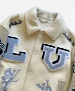 Louis Vuitton FW22 Patched Bunny Varsity Jacket -Cream