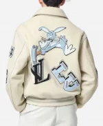 Louis Vuitton Multi-Patches Mixed Cream Leather Varsity Blouson Jacket