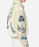 Louis Vuitton Multi-Patches Mixed Leather Varsity Blouson Jacket - Cream