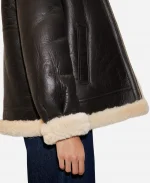Mango Shearling lined Faux Leather Coat Jacket