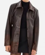 Mariel Molino NCIS Origins Season 01 Lala Dominguez Brown Leather Coat