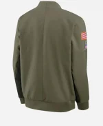 Matt LaFleur Green Bay Packers Coach 2025 Salute to Service Olive Green Bomber Jacket