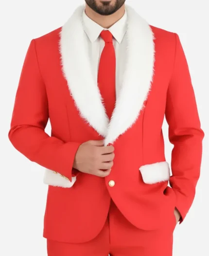 Men Christmas Red Blazer