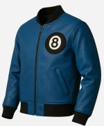 Men's 8 Ball Blue Leather Letterman Varsity Jacket