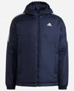 Men’s Adidas Essentials Insulated Blue Hooded Jacket