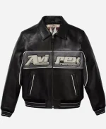 Men's Avirex American Eagles Flight Aviator Black Leather Bomber Jacket