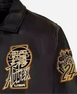 Men’s Avirex American Flight Black Bomber Leather Jacket - For Sale