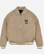 Men’s Avirex Limited Edition Suede Icon Beige Bomber Jacket