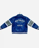 Men's Avirex New Edition Detroit USA Cowhide Leather Varsity Jacket - Blue