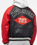 Men’s Avirex Track N Field Red & Black Varsity Jacket