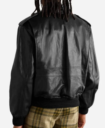 Men's  BURBERRY Schott A-2 Style Black Leather Jacket