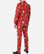 Men's Christmas Allover Printed Icons Light Up Red Suit 