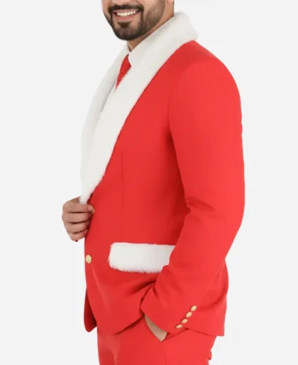 Men's Christmas Classic Santa Claus Red Blazer