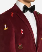 Mens Christmas Maroon Blazer
