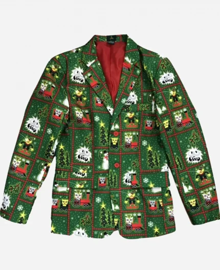 Men's Christmas Printed Blazer Coat - For Sale