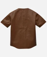 Men's Crocodile Brown Leather Pullover T-Shirt - For Sale