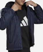 Men’s Essentials Insulated Blue Hooded Jacket
