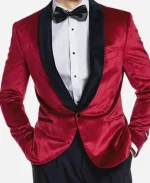 Men's Festive Holiday Parties & Seasonal Celebrations Christmas Dinner Burgundy Blazer Jacket