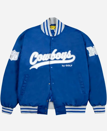 Men's Golf Wang  Dallas Cowboys Blue Full-Snap Satin Bomber Jacket