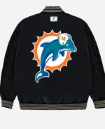 Men's Golf Wang  Miami Dolphins Black Full-Snap Satin Bomber Jacket