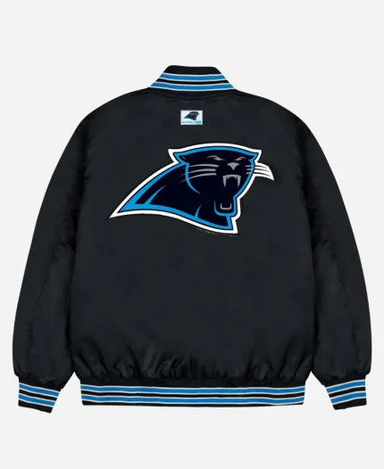 Men's Golf Wang NFL Carolina Panthers Black Full-Snap Satin Bomber Jacket