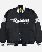 Men's Golf Wang NFL Las Vegas Raiders Black Full-Snap Satin Bomber Jacket