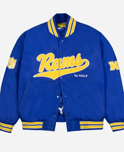 Men's Golf Wang NFL Los Angeles Rams Full-Snap Satin Bomber Jacket
