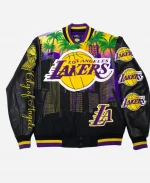 Men's Los Angeles Lakers Pro Standard Remix Black Varsity Full-Zip Jacket