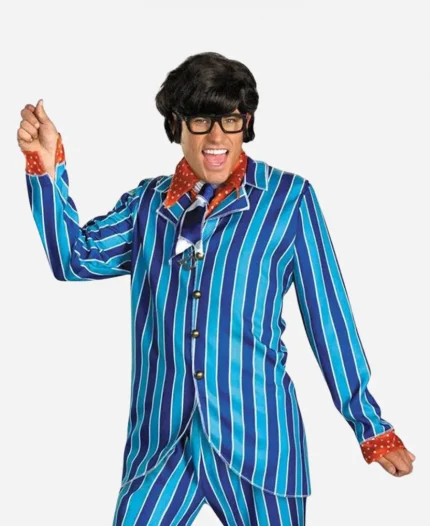 Men's Mike Myers Austin Power Pinstripe Blue Suit