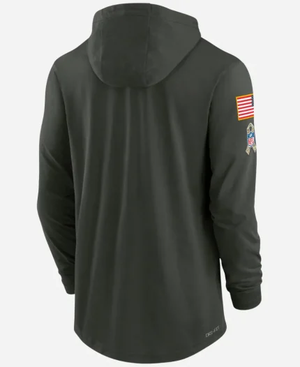 Men’s Nike Los Angeles Rams NFL Salute to Service Sideline Dri-FIT Olive Hooded Top