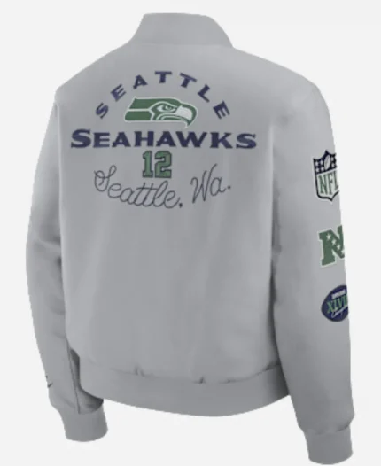 Men’s Nike Seattle Seahawks 2025 Rivalries Collection Gray Varsity Jacket