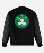 Men's OVO x Boston Celtics Black Full Snap Varsity Jacket