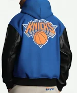 Men's October's Very Own X NBA New York Knicks Blue Full Snap Varsity Jacket