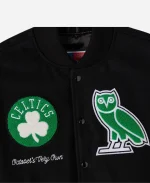 Men's October's Very Own x Boston Celtics Black Varsity Jacket