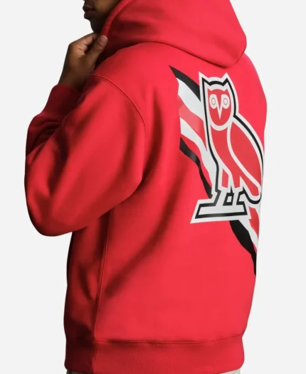 Men's October's Very Own x NBA Chicago Bulls Fleece Red Pullover Hoodie