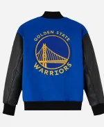 Men's October's Very Own x NBA Golden State Warriors Royal Full-Snap Varsity Jacket - Blue
