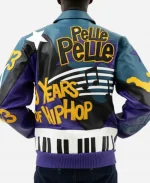 Men's Pelle Pelle 50 Years Of Hip Hop Purple Blue Leather Bomber Jacket