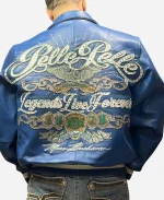 Men's Pelle Pelle Legends Live Forever Blue Leather Jacket
