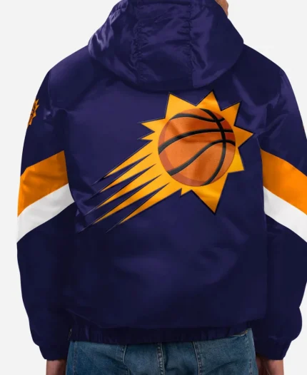 Men's Phoenix Suns Starter Force Play Purple Satin Hooded Jacket