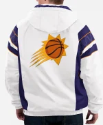 Men's Phoenix Suns Starter Home Team White Hoodie Half-Zip Jacket