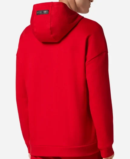 Men's Plein Sport Tiger Side Logo Red Hoodie