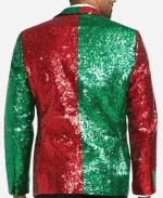 Men's Red and Green Sequin Blazer