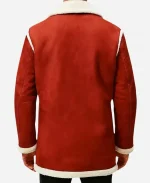 Men's Santa Claus Christmas Shearling Suede Leather Jacket