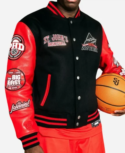 Men's St John's Red Storm Basketball x Avirex Varsity Jacket